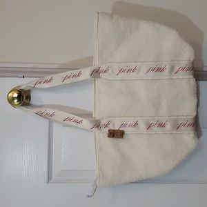 NWT PINK Victoria Secret Fleece Teddy Tote